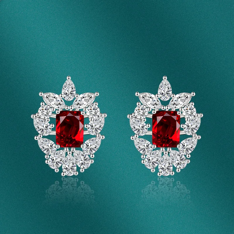 Женские серьги-гвоздики из серебра 925 пробы