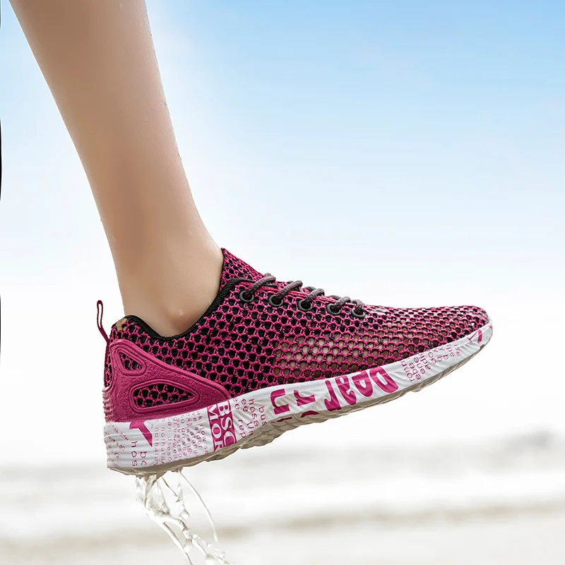 JIEMIAO Men Women Breathable Quick Dry Aqua Shoes Summer Seaside Water Upstream Shoes Outdoor Beach Fitness Sneakers