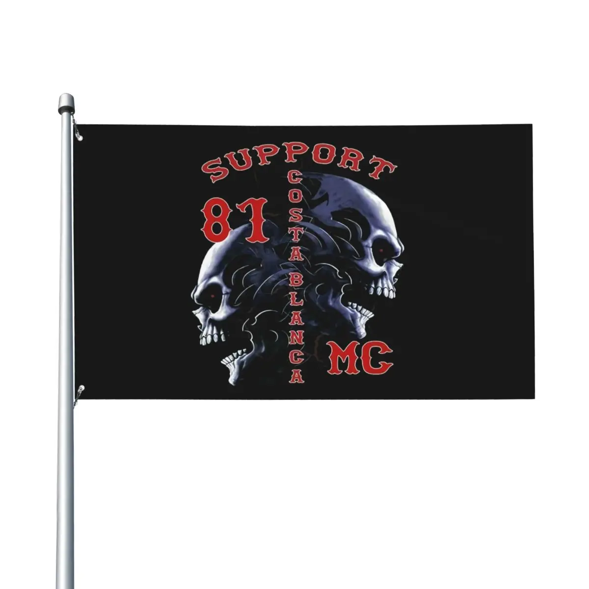

Support 81 Hell's Angel Tribal Scull Outdoor Warm High-end Decorative Banner Competition sport Cheering flag Parade Non-fading