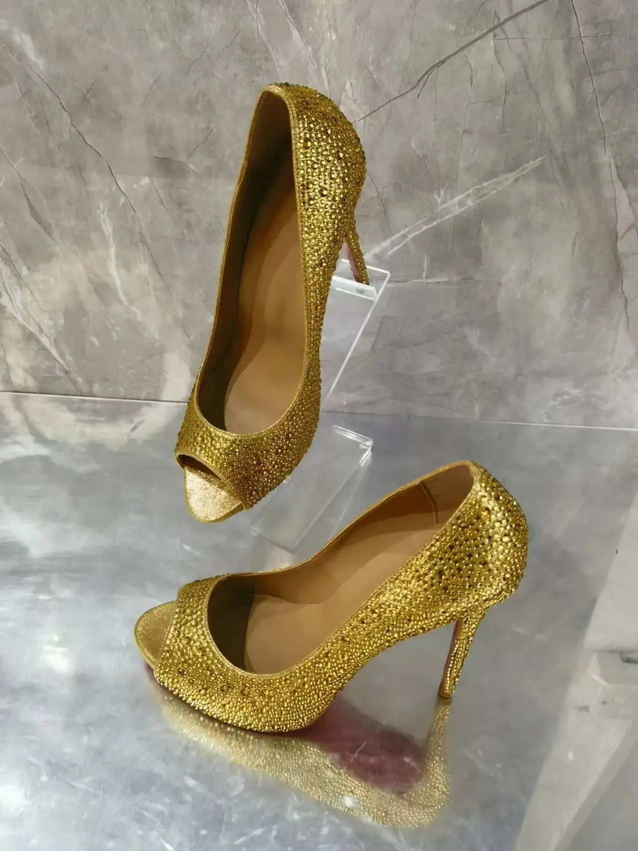 Туфли-лодочки женские на шпильке 10 см 12 с открытым носком