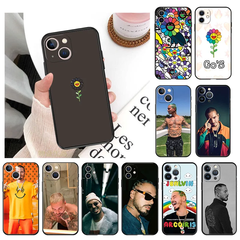 

Black Silicone J Balvin Rapper Phone Case for iphone 14ProMax 13 11 12 Pro XS Max Mini XR SE 2022 8 7 14 Plus X Soft Matte Cover