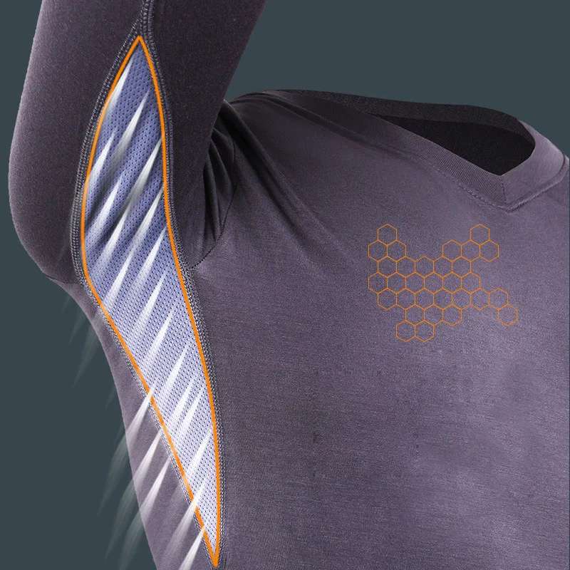 Brand Mens Long Johns Autumn Winter Men Thermal Underwear Sets Sexy Male Tight T-shirt Leggings Suits Man Mesh Breathable Lounge