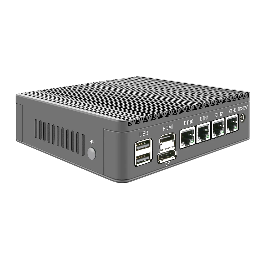Fanless Mini PC 4 Intel i226-V 2.5Gb LAN N6005 N5105 2*NVMe TPM2.0 Switch Soft Router VPN Server ESXI Rugged Firewall Appliance images - 6