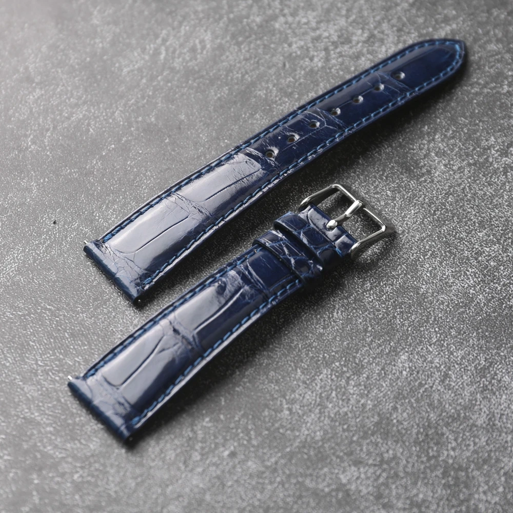 Ремешок ручной работы из американской кожи аллигатора 20 мм быстросъемный мягкий