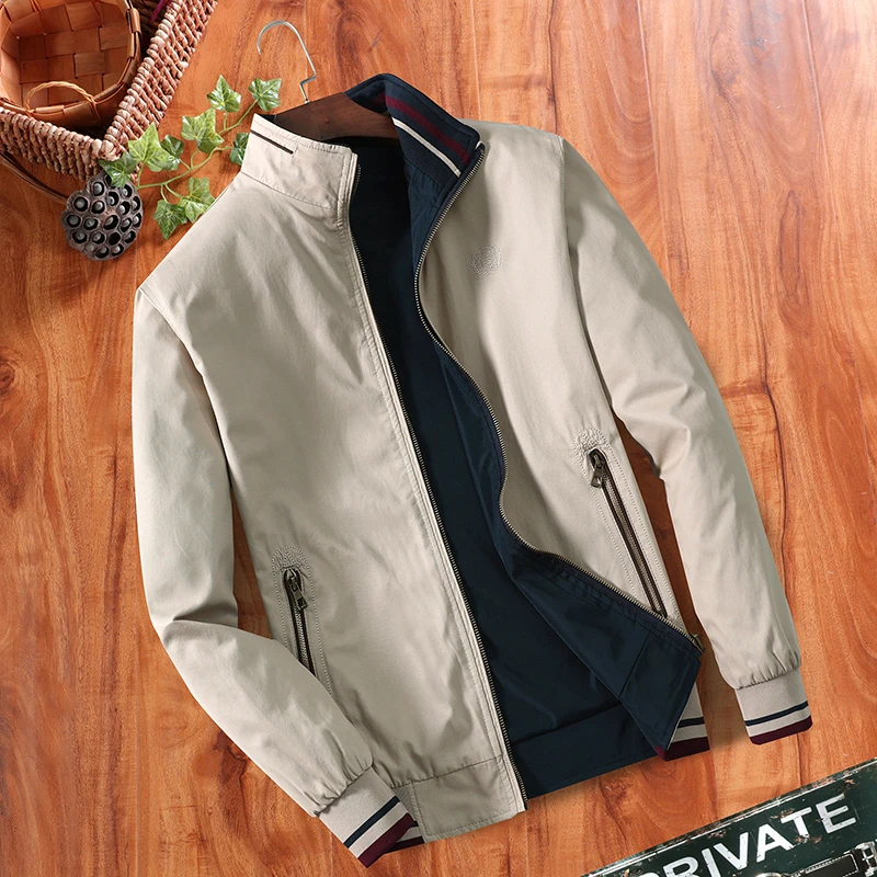 

2023 Autumn Pure Cotton Bomber Jacket Men Fashion Casual Windbreaker Jacket Coat New Hot Outwear Stand Slim Military Jacket