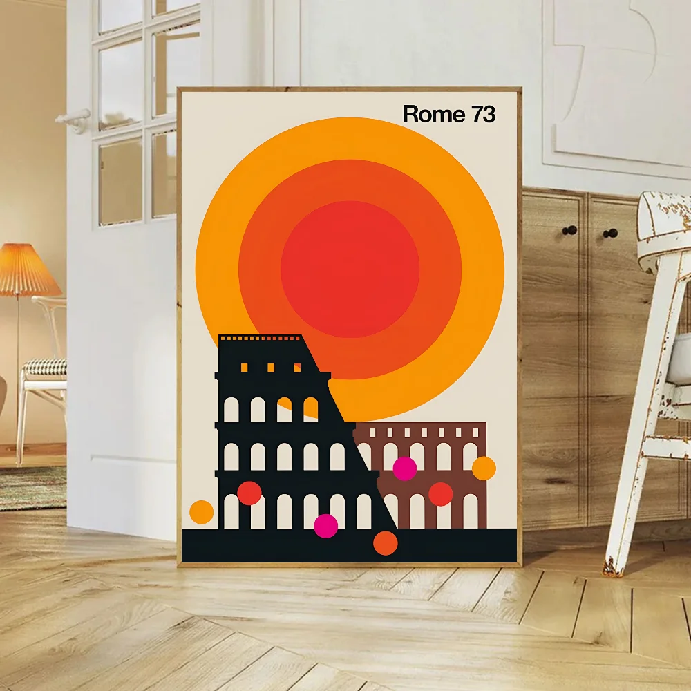 1 шт. самоклеящийся постер с изображением всемирно известных туристических