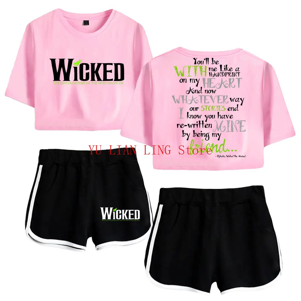 Летние женские комплекты из фильма WICKED The Musical Merch укороченный топ шорты комплект