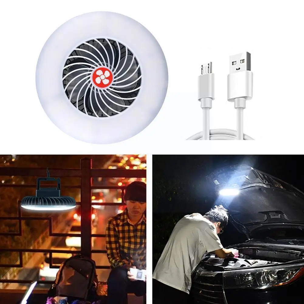 

2in1 LED Multifunctional Waterproof Tent Fan Rechargeable USB Charging Hiking Lamp Fan Light Light Camping Portable T4X0