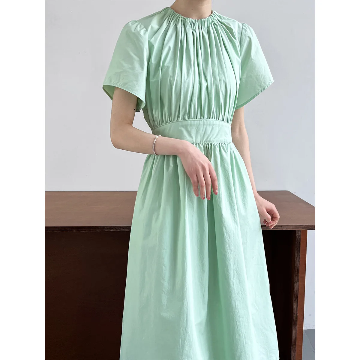 

green dress long casual dress 5688