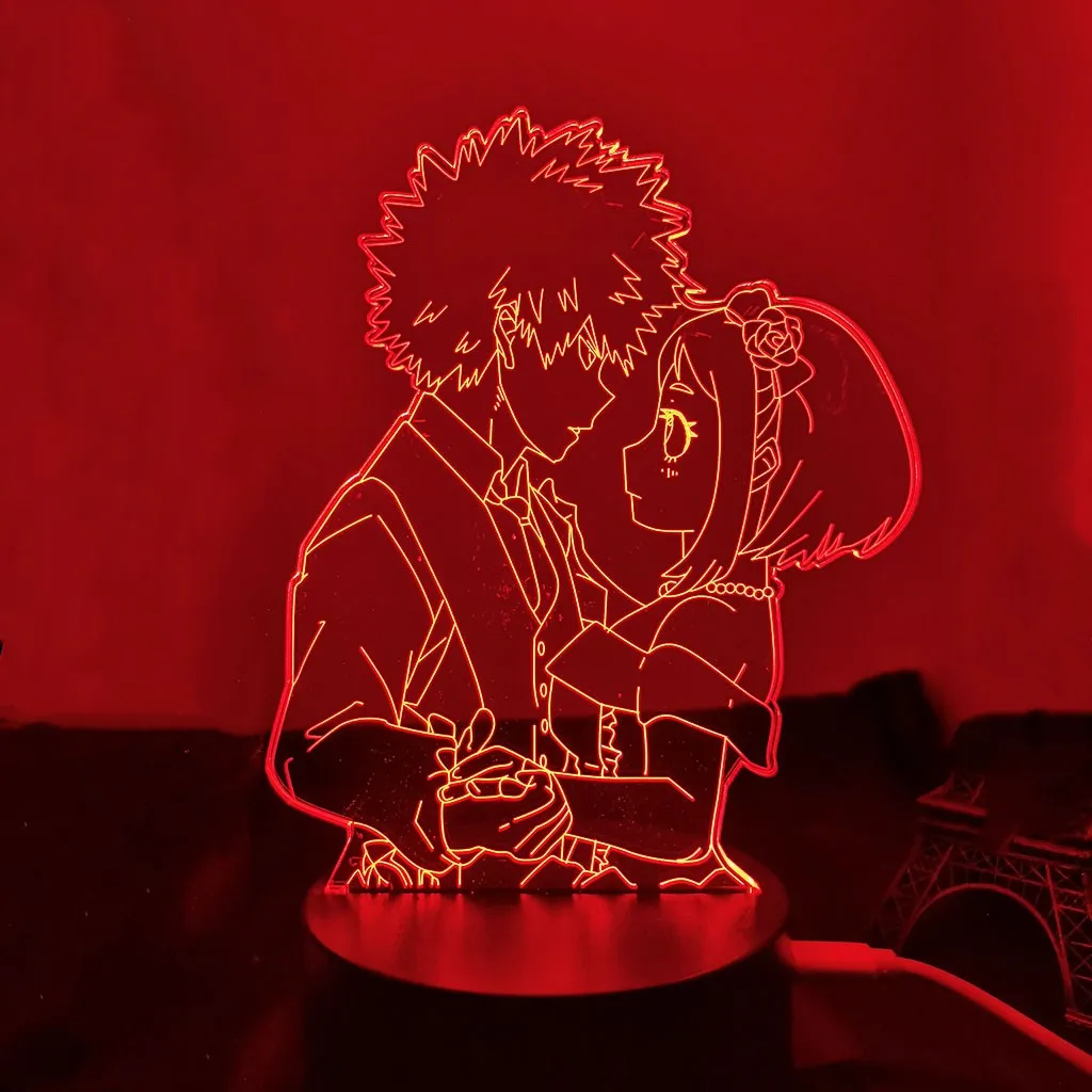 

Ночные светильники My Hero моя геройская Академия аниме 3D манга Bakugou Katsuki Lampara Рождественский подарок декоративная модель красочное освещение ...