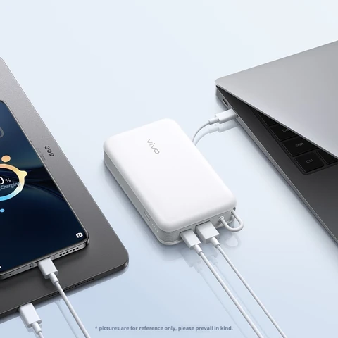 vivo 45 Вт FlashCharge Power Bank 20000 мАч Большая емкость Быстрая зарядка Power Bank Встроенный кабель Оригинальные портативные зарядные устройства CCC