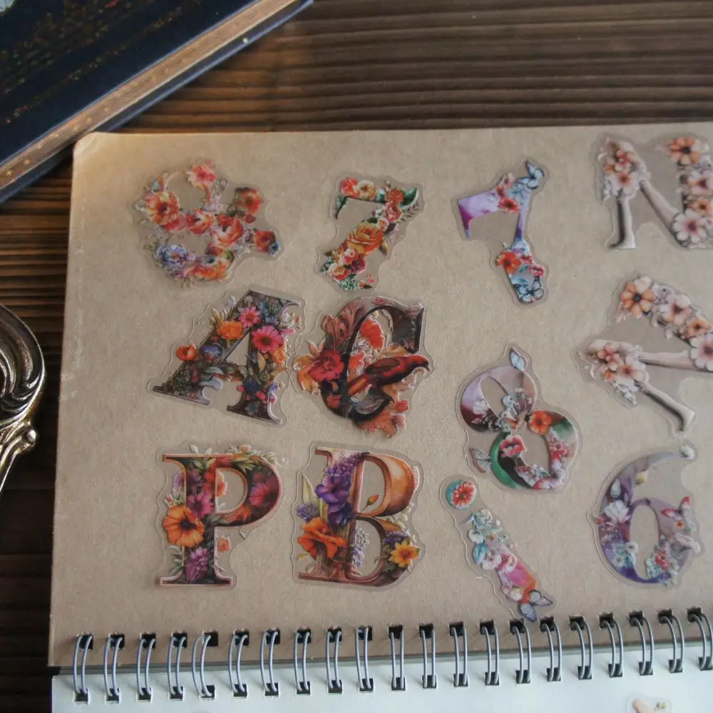 78 шт. наклейки из ПВХ в виде цветов и букв алфавита