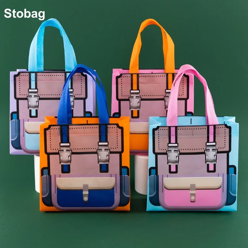StoBag 8/20 шт. Мультяшные нетканые сумки подарок конфеты закуска детская ткань