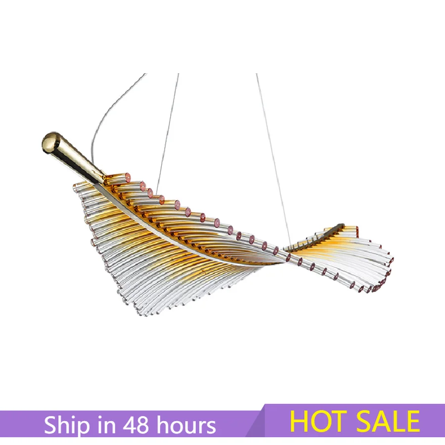 

Feather Shaped Chandelier Modern Suspension Indoor Dimmable LED Hanging Lamp Stair Lights Home Decor Appliance New To The Season