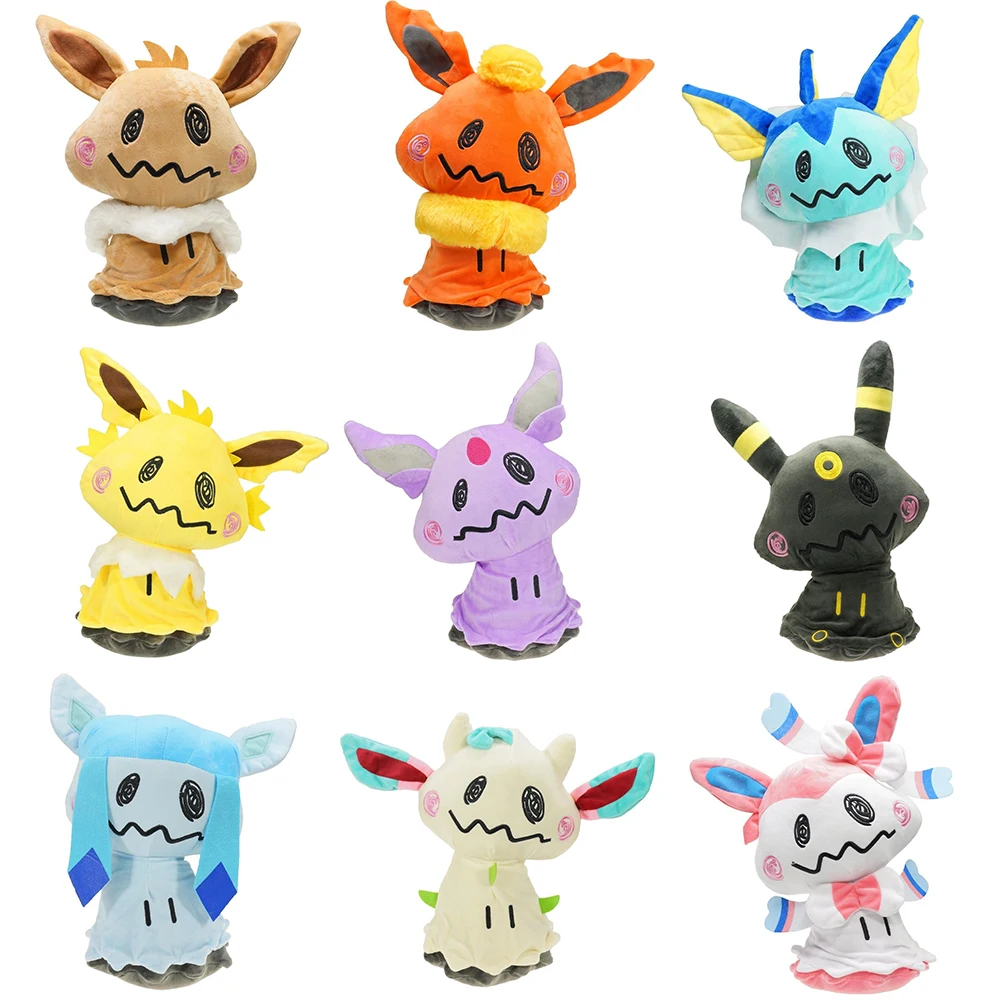 Kawaii Mimikyu Eevee Plush Doll Rabbit Pokemon Plush Toy Cute Elf Anime Peripheral Children's Birthday Gift