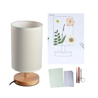 table lamps home pressed flowers shade warm tables night lamp bedside handmade plants material desk light type 5