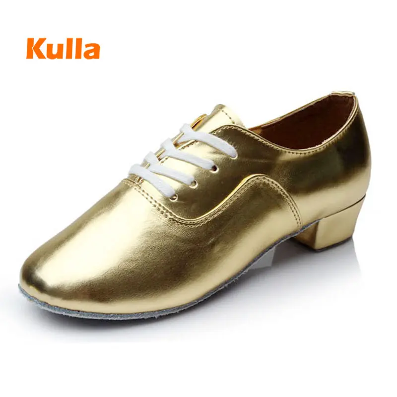 Men's Latin Dancing Shoes Professional Kids Boy's Latin Salsa Shoes Low Heel 4cm Tango Ballroom Soft Male Dance Shoes Size 30-45