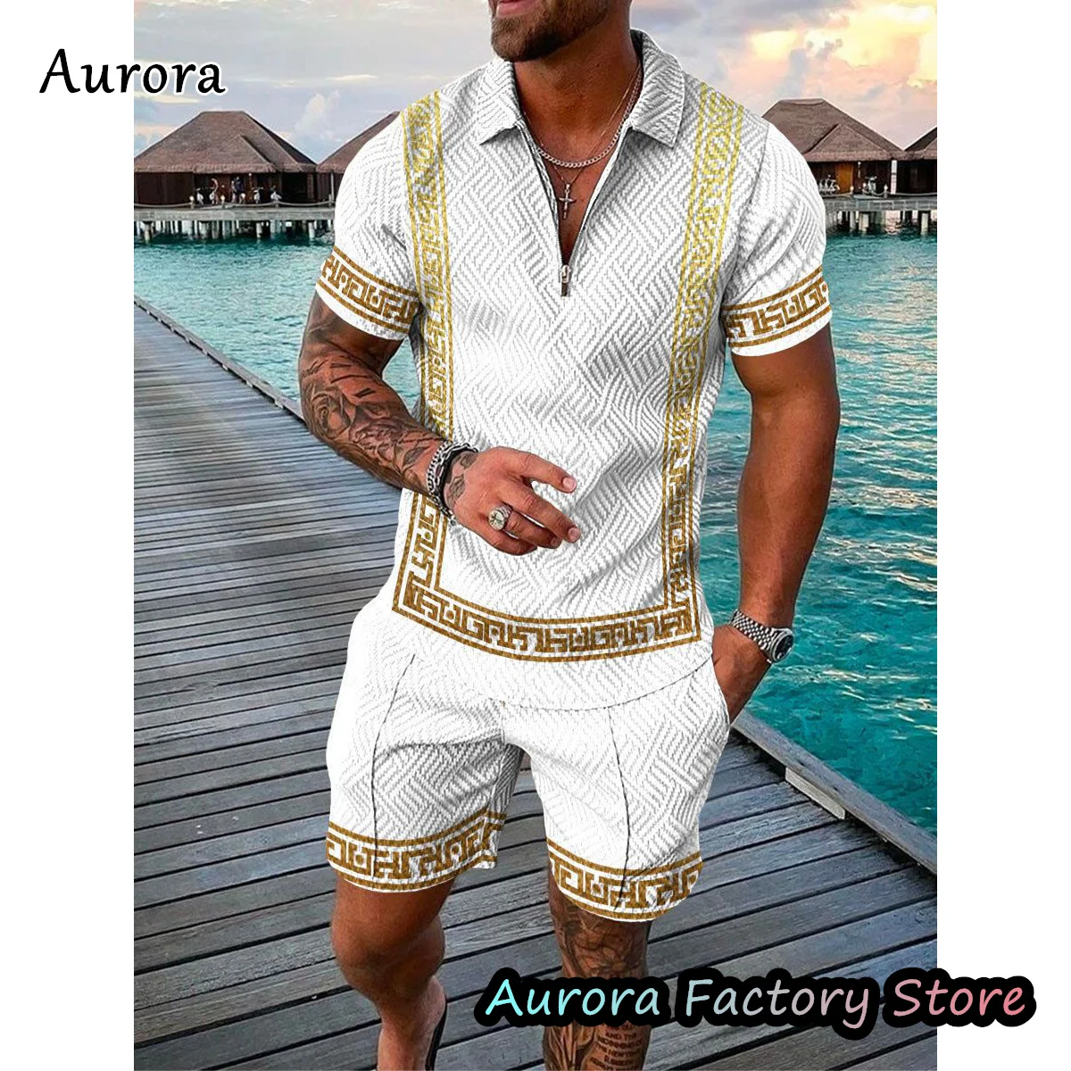 Luxury Men's Polo Set Summer Vintage Tracksuit Casual Stylish Outfit Male Polo Shirt Suit Hawaii Style Clothing New Streetwear