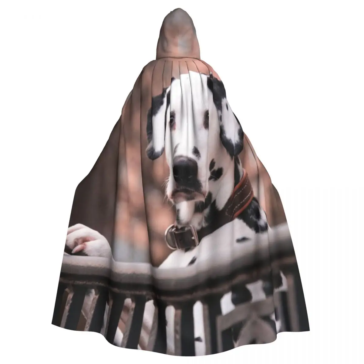 

Unisex Adult Cute Dalmatian Dog Cloak with Hood Long Witch Costume Cosplay