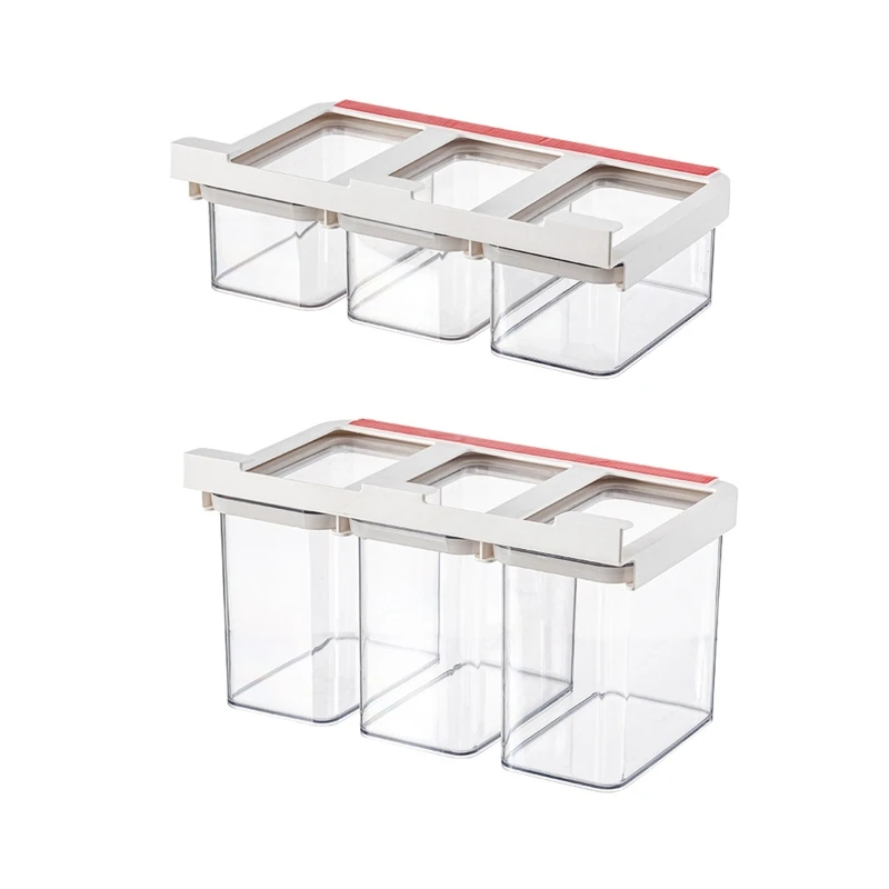 

94PF Grain Storage Box Hanging Transparent Organizer Tank Under Cabinet Kitchen Pantry for Cereal Flour Sugar Rice Corn Beans