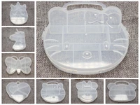 clear plastic organizer case compartments jewelry beads display storage box