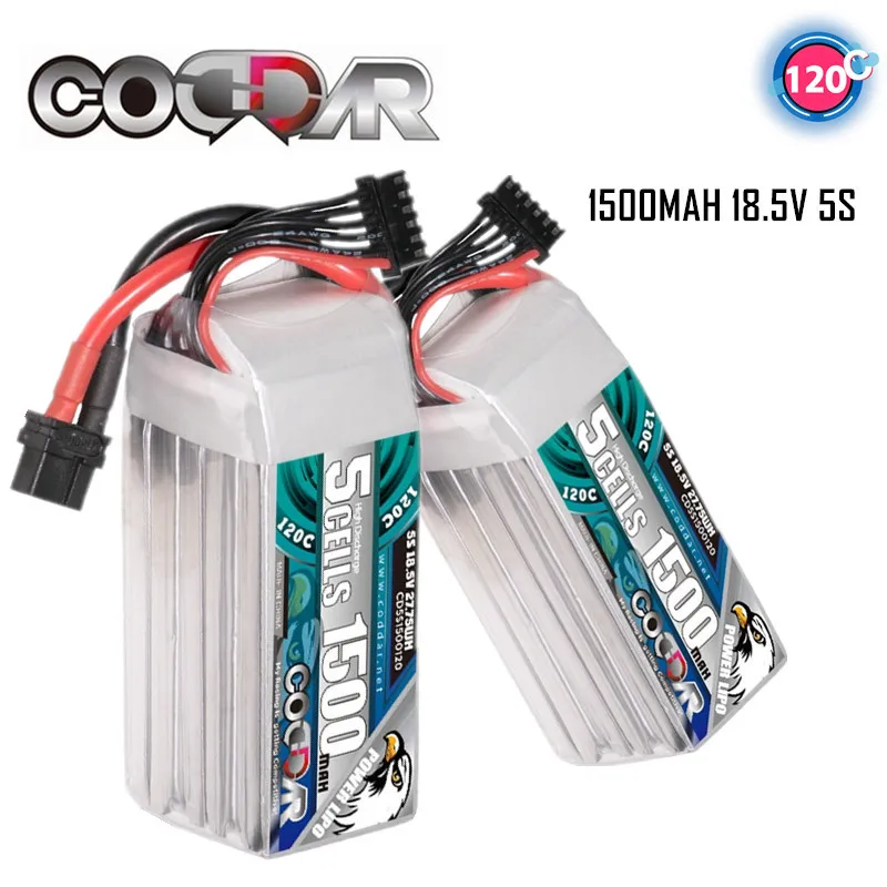 

2/3PCS CODDAR 18.5V 1500mAh Lipo Battery For RC Quadcopter Helicopter Boat Drones Spare Parts 120C 5S Lipo Battery Rechargeable