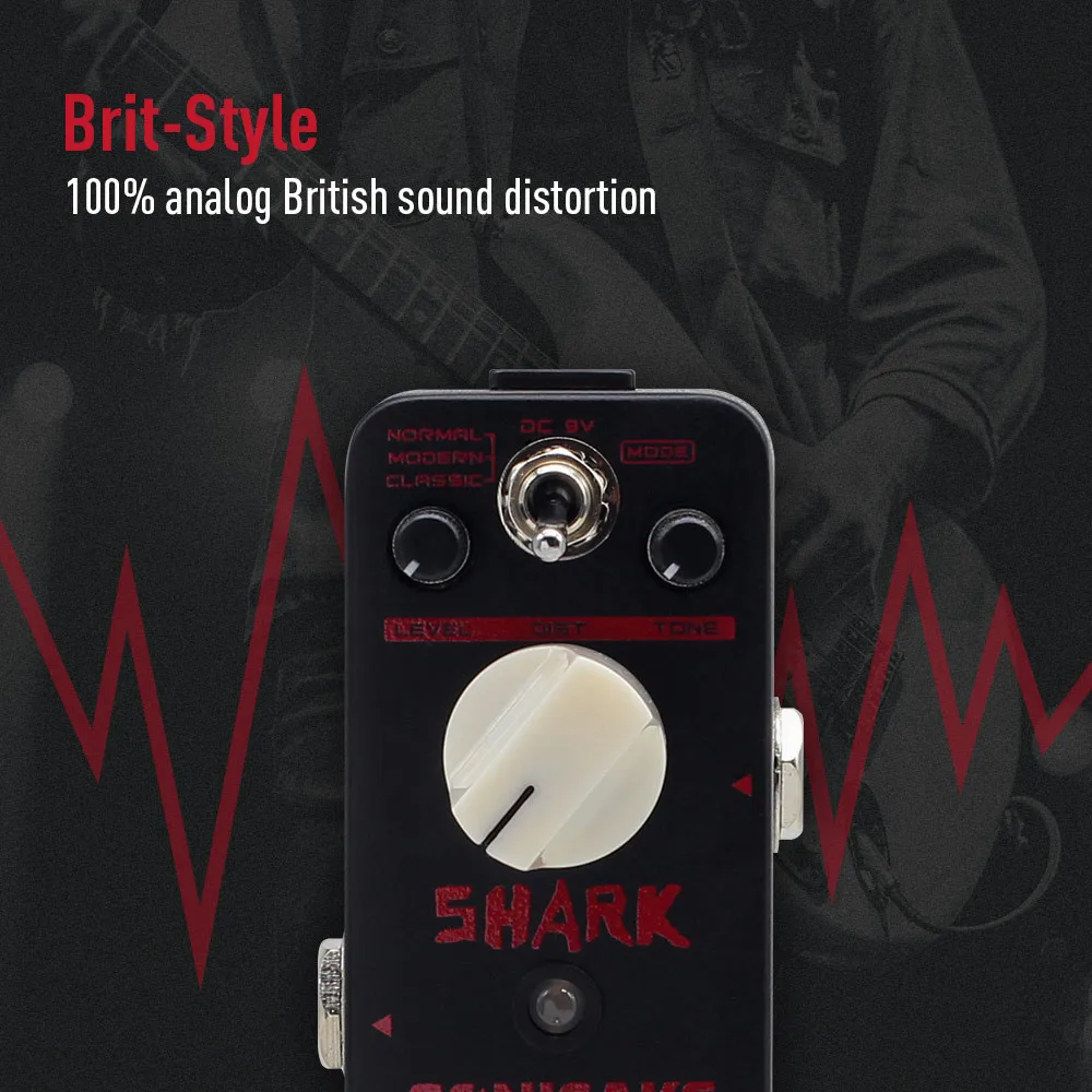 SONICAKE QSS-05 Shark Higain Classic British Stack Crunch Педаль эффектов для гитары с высоким