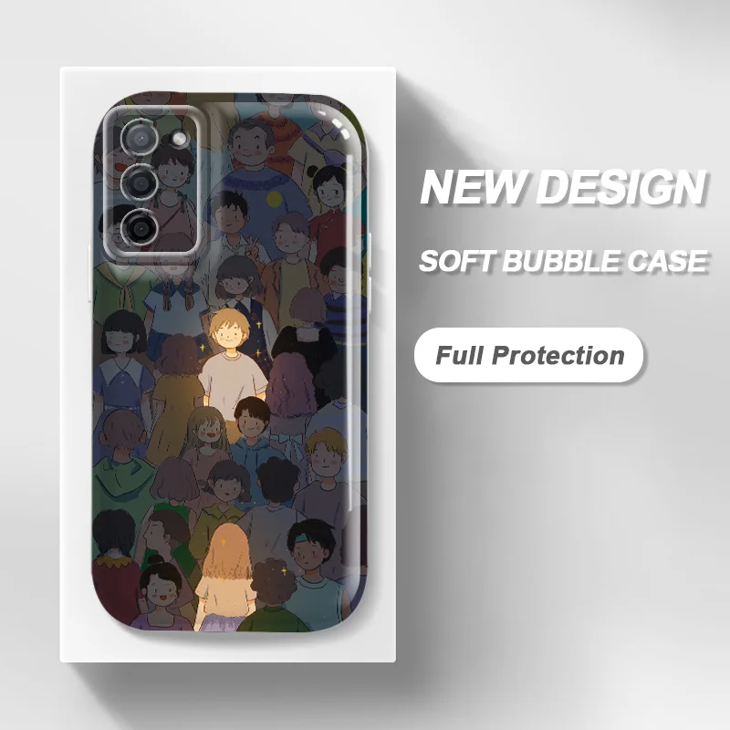 

Crowd Lovers'girlfriends Case for OPPO A55 A53S A56 A72 A73 A53 Reno4 Z 5G A74 A95 4G F19 S A5 A9 A11 X A92S Reno6 Phone Cover