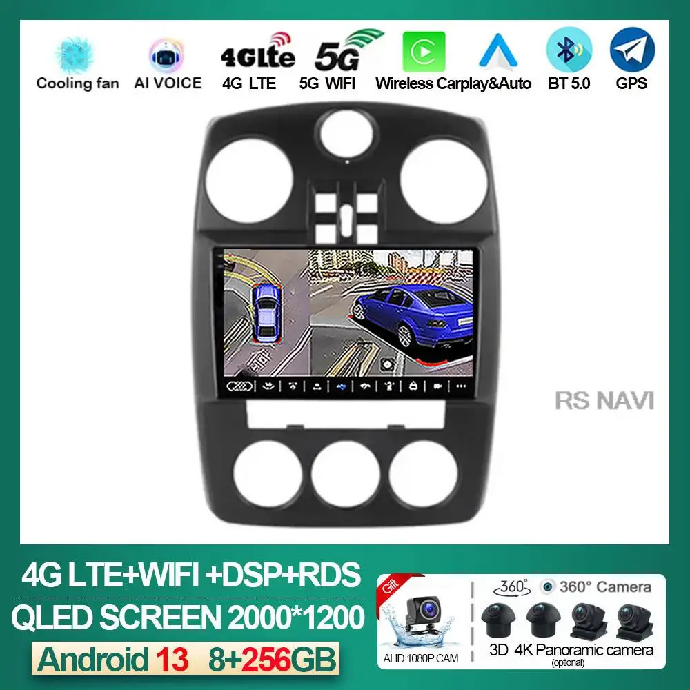 

Android 13 Auto Radio For Chrysler PT Cruiser 2007-2009 Stereo Navigation GPS Multimedia Video Player Carplay BT Head Unit DVD