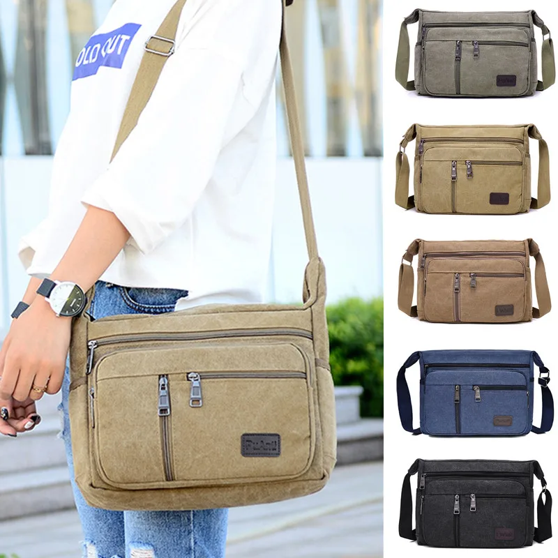 

Outdoor Leisure Retro Business Bag High Capacity Canvas Bag Simple Version Shoulder bag Diagonal Package bag For Men Men's Big