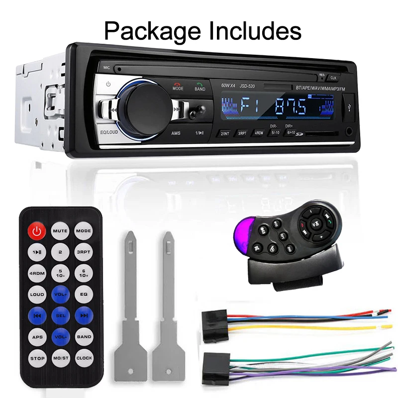 Автомагнитола 1 Din Bluetooth стерео USB SD-карта AUX 12 В FM-радио mp3-плеер приемник с