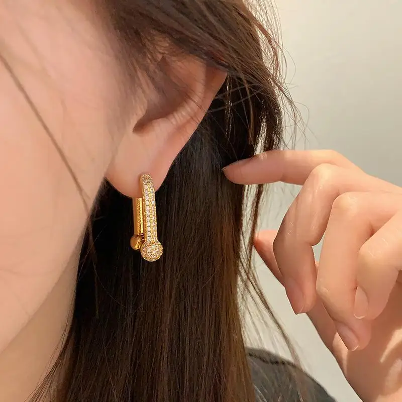 Металлическая пряжка для обуви новинка 2024 популярные изящные серьги легкие