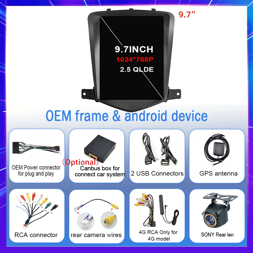 9 дюймов Android 14 автомобильный радиоприемник для Chevrolet Cruze J300 2008 2009-2012 стерео