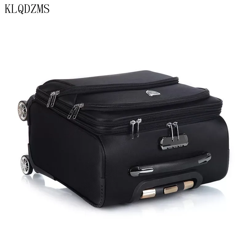 KLQDZMS 18 Inch Oxford Cloth Small Suitcase Men's Business Travel Box Ladies Waterproof Cabin Luggage Case Student Roller Bag