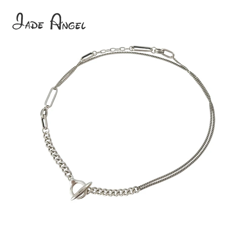 

Jade Angel 925 Sterling Silver Necklaces for Women Vintage 40cm Collarbone Chain Entry Luxury Jewelry for Party Anniversary