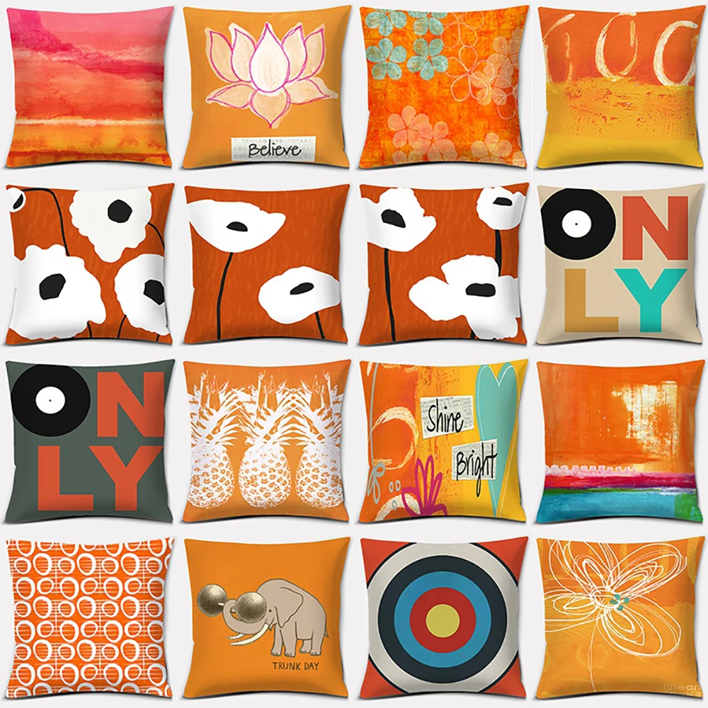 

Lively Orange Series Pillow Gift Home Office Decoration Pillow Bedroom Sofa Car Cushion Cover Pillowcase 40x40cm