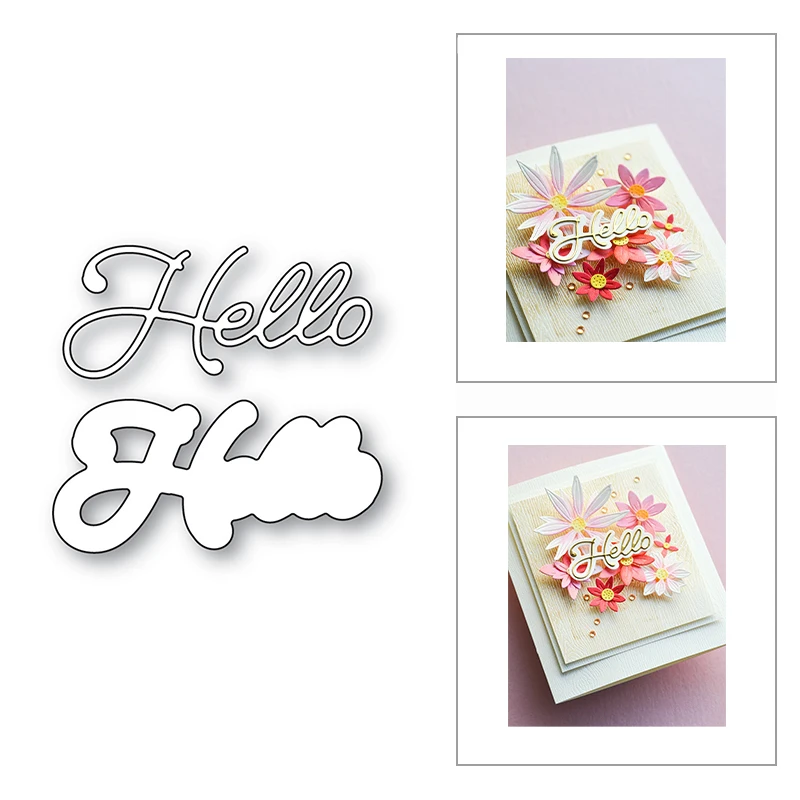 

Новинка «сделай сам», «Hello Word With Shadow», металлические Вырубные штампы 2023 для скрапбукинга, фона и изготовления карт, тиснение, ремесло без шта...