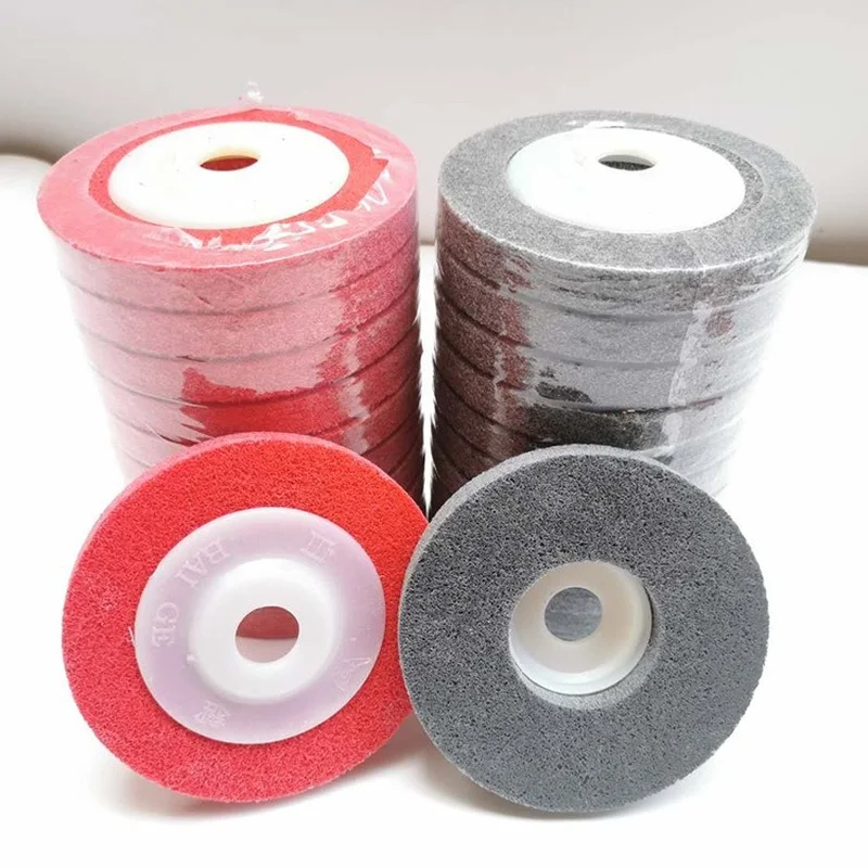 

10PCS 100MM Diameter 16MM Mounting Hole Black Red Angle Grinder Sanding Disc Nylon Abrasive Fiber Polishing Buffing Wheel