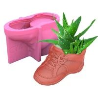 shabby shoe succulent flower pot ashtray pen holder silicone mold making home decoration with epoxy plaster cement handicraft