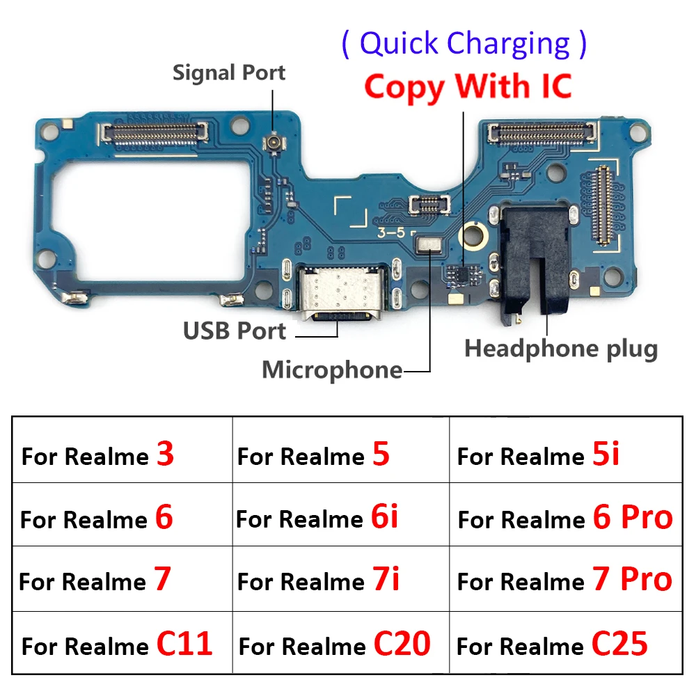 

New Dock Connector Micro USB Charger Charging Board Port Flex Cable For OPPO Realme 2 7 6 6i 5 5i 3 Pro C11 C20 C25 C12 C15 C21