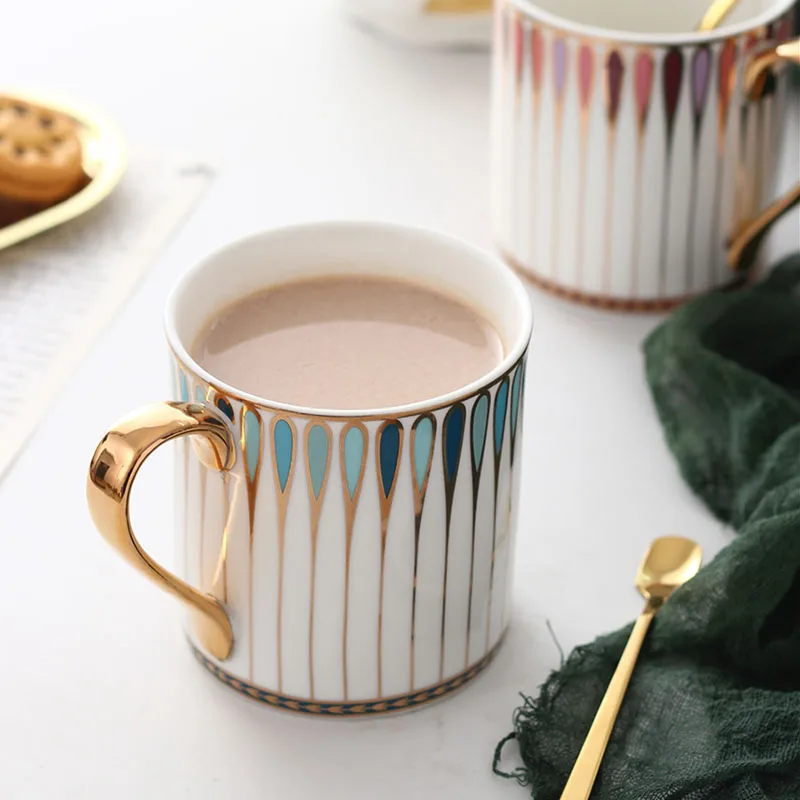 

Porcelain Coffee Cup And Saucer Bone China Cappuccino Cup Afternoon Tea Ceramic Tazas De Cafe Expresso Beautiful Tea Mugs
