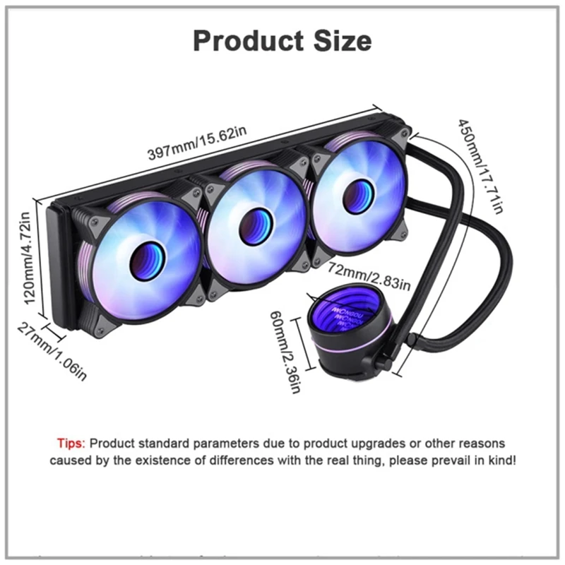 Кулер для воды 360 мм ARGB Cpu Cooler Lga2011v3 1200 AMD AM4 IWONGOU Pc Водяное охлаждение
