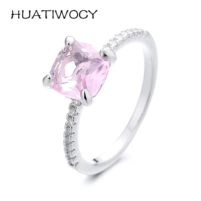 

HUATIWOCY Fashionw Women Ring 925 Silver Jewelry Accessories with Zircon Gemstone Finger Rings for Wedding Engagement Party Gift