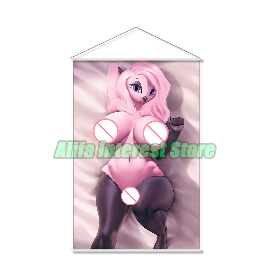 Пушистая птица Вивиан Роза аниме настенный свиток висячий постер домашний декор