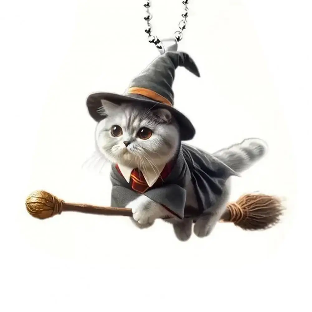 

Милый автомобильный акриловый кулон со шнурком, волшебное зеркало с летающим котенком, подвесное украшение, аксессуары для салона автомобиля 고양이 차 펜던트