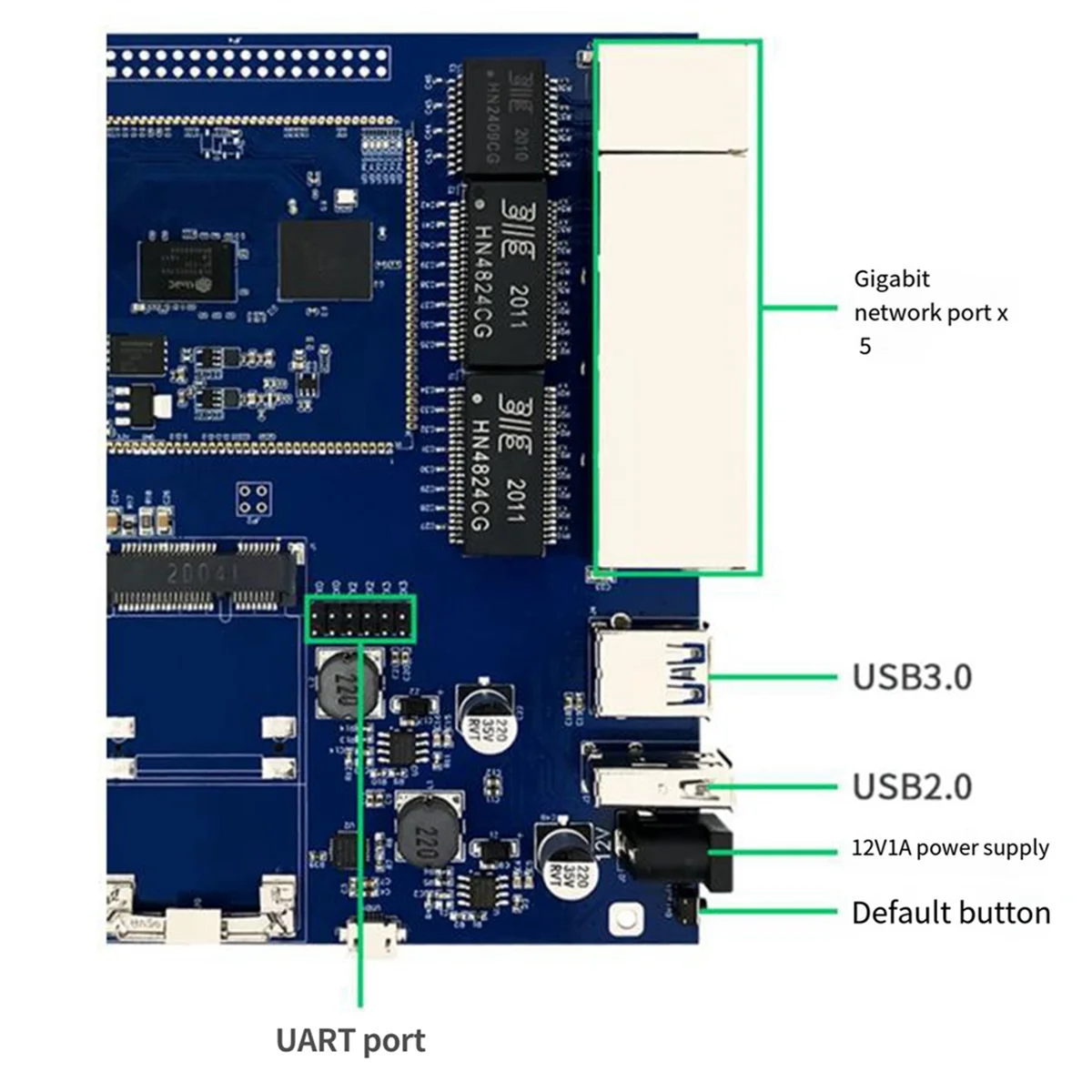 Беспроводной модуль Φ WiFi MT7612E двухдиапазонный гигабитная беспроводная карта