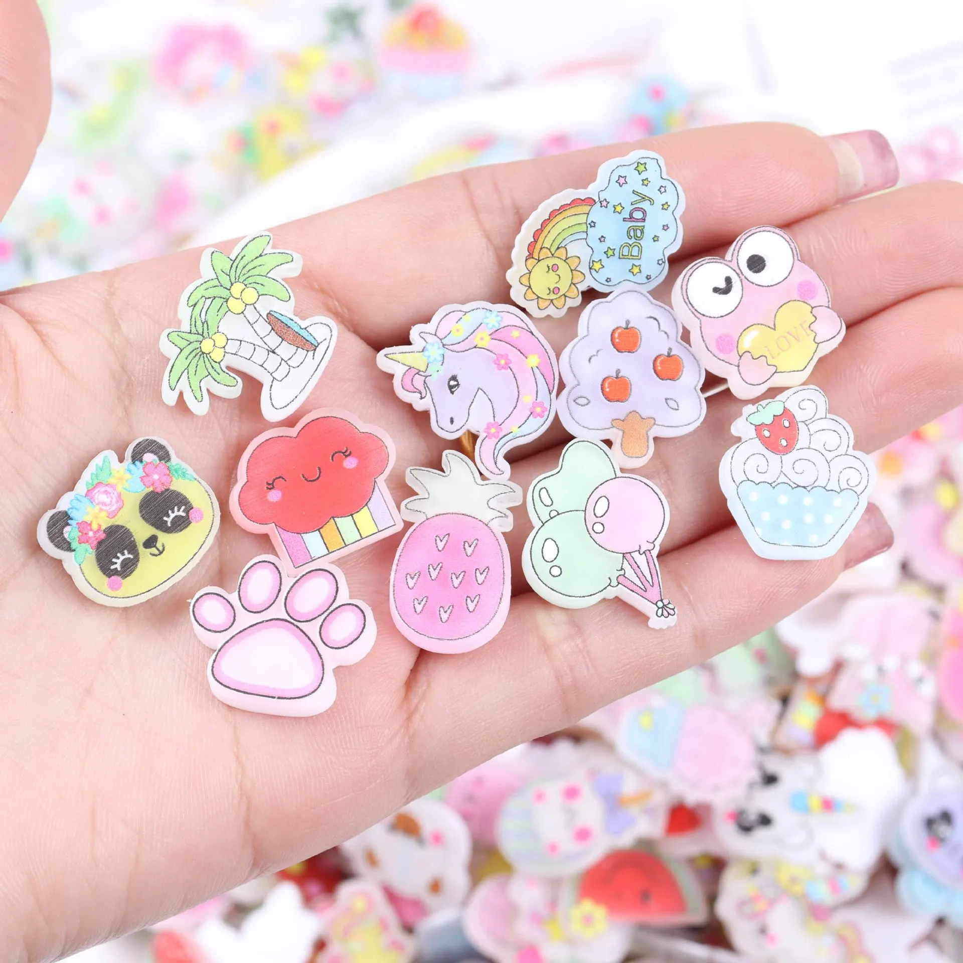 

30 Pcs Cartoon Resin Flatback DIY Accessories Jewelry Making Craft Supplies Embellishments Slime Hair Ornament Hairpin Scrapbook