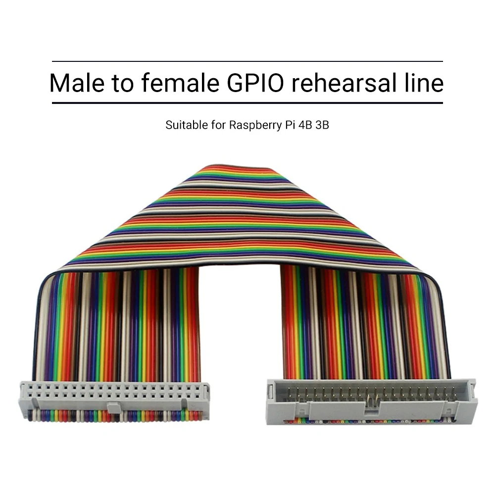 

40 Pin GPIO Cable Male To Female GPIORibbon Cable 8inch Extension Line For Raspberry 4B 3B For Orange Pi Jetson Nano