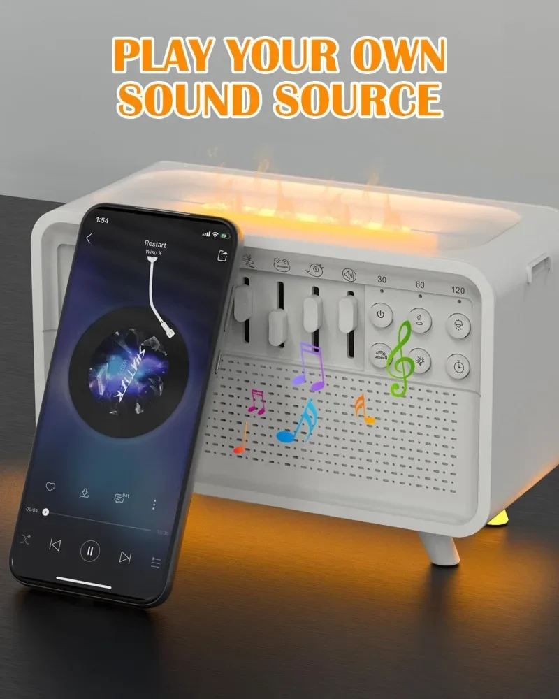Фото HIFI Bluetooth-динамик 4 в 1, белый шум, помощь во сне, ночник, увлажнитель, машина с бесплатной комбинацией из 8 зерен, природный звук №4