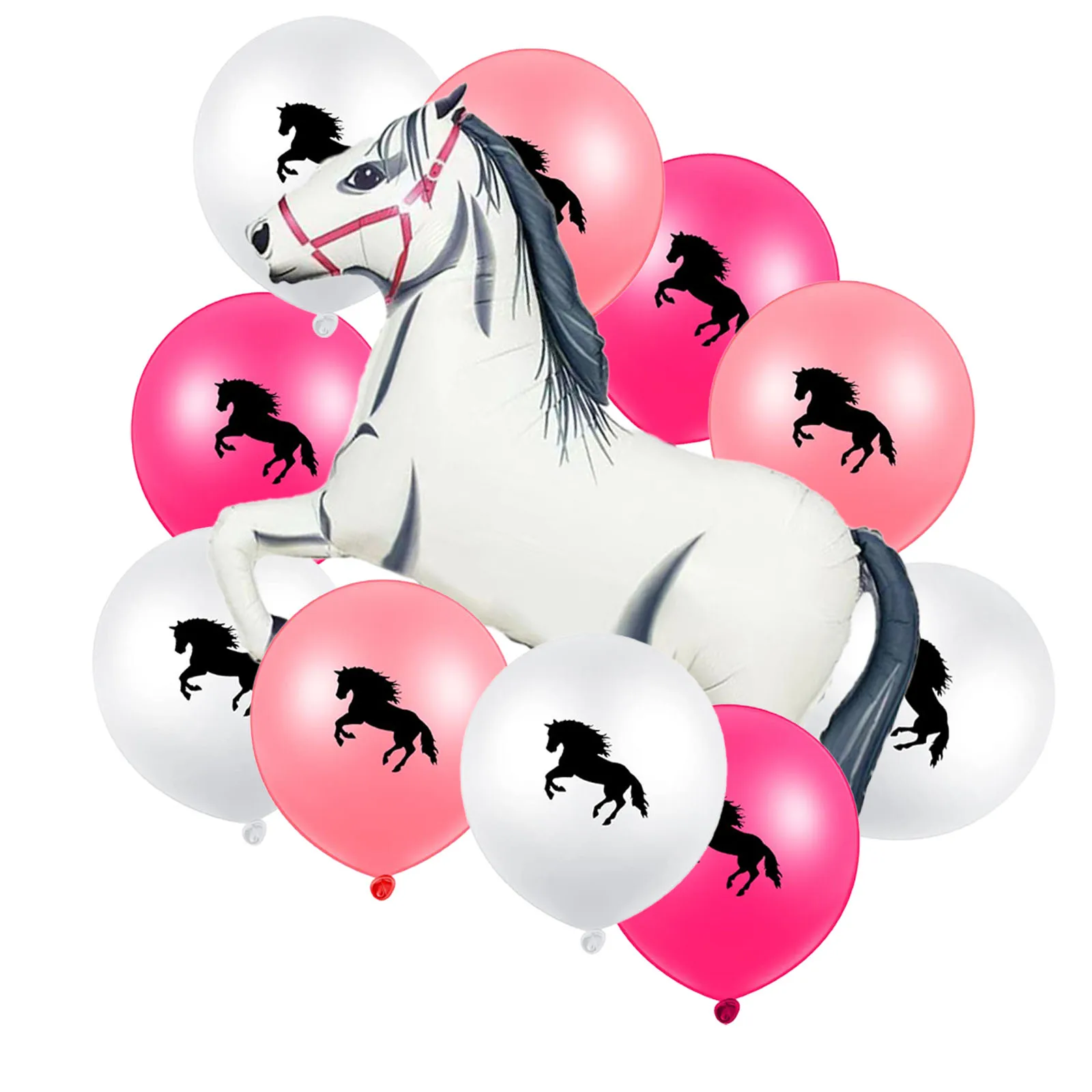 

11pcs Horse Balloon Set Multicolored Cowboy Ballons For Cowgirl Horsemanship Club Supplies Horse Theme Birthday Party Decoration